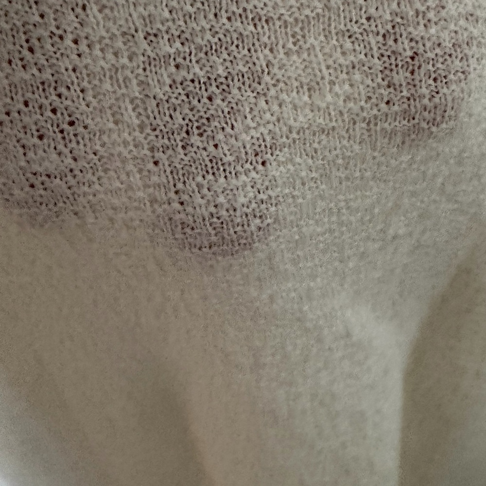 Madewell Cream Tie Front Top Slub Knit Long Sleeve size xsmall - Picture 6 of 9